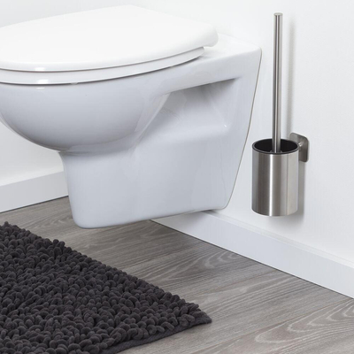 Tiger Colar Brosse de toilette avec support inox brossé 8.8x38.1x10.8cm