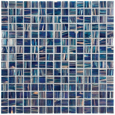 The Mosaic Factory Amsterdam mozaïektegel - 32.2x32.2cm - wand en vloertegel - Vierkant - Glas Dark Blue glans