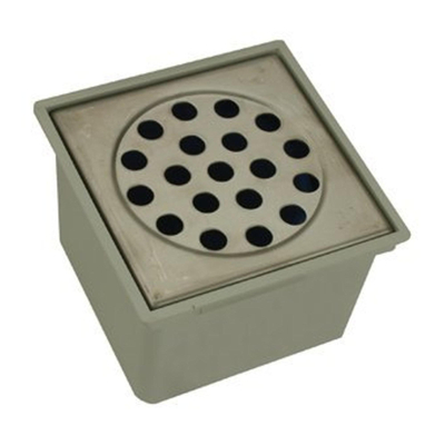 Wavin ABS siphon de sol avec sortie verticale 75mm 20x20cm gris