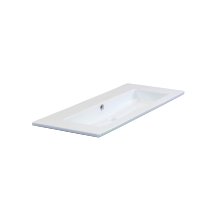 HR badmeubelen Gala Lavabo - 121x46x2cm - 1 cuve - 0 trous de robinet - céramique blanche