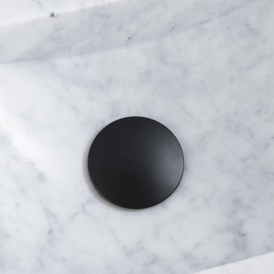 FortiFura Fuente Pack Lave-mains - 22x40x10cmcm - 1 trou de robinet - droite - marbre - robinet Noir mat - Blanc