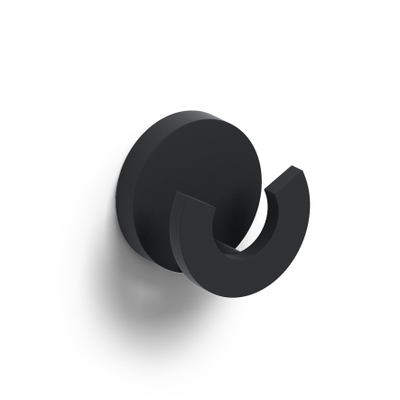 Clou Flat crochet porte-serviettes 4,8x4,8cm double Noir mat