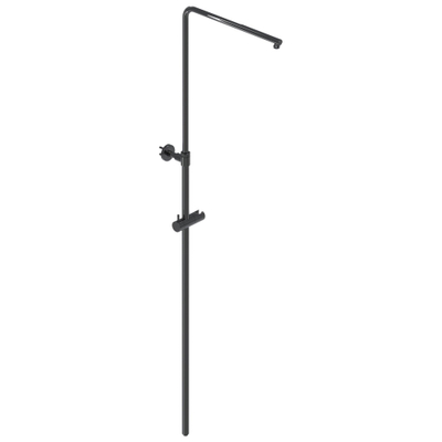 IVY Bond opbouw regendoucheset – Ø20 cm medium hoofddouche – satin spray handdouche – glijstang – zwart chroom glans