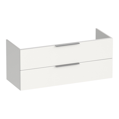 BRAUER Elevate meuble sous-lavabo 120 sans poignées rapportées 2 tiroirs à fermeture douce et 2 découpes pour siphon - blanc mat