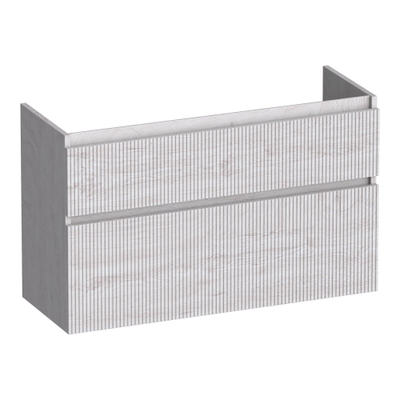 BRAUER Delight Wavy meuble sous lavabo peu profond 100 2 tiroirs softclose - sans poignée - 1 découpe pour le siphon - Forest Seashell