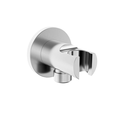 Wiesbaden UniMatch Coude mural de raccordement avec support de douchette rond 1/2" chrome