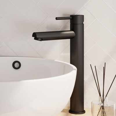 BRAUER Stripe Mitigeur lavabo surélevé en applique - modèle A - noir mat