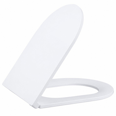 QeramiQ Dely Swirl Staand Toilet - zonder spoelrand - geberit spoelsysteem - slim zitting - mat wit