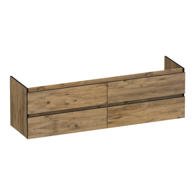 BRAUER Joy Edge wastafelonderkast 160 4 softclose lades - greeploos - 2 sifon uitsparingen - Chateau