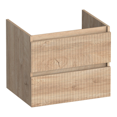 BRAUER Joy Wavy wastafelonderkast 60 2 softclose lades - greeploos - 1 sifon uitsparing - Forest Wheat