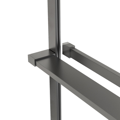 Fortifura Galeria handdoekrek voor inloopdouche - wandmontage / klemt op het glas - 140cm - inkortbaar - gunmetal