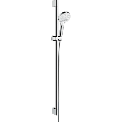 Hansgrohe Crometta Vario Set de barre de douche - 90 cm - EcoSmart 9 l/min - douchette 10 cm - blanc/chrome