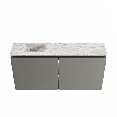 MONDIAZ TURE-DLUX 100cm toiletmeubel Smoke. EDEN wastafel Glace positie links. Zonder kraangat.
