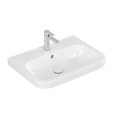 Villeroy & Boch Architectura wastafel - 65x47cm - 1 kraangat - met overloop onderkant - geslepen CeramicPlus - White Alpine (glans wit)