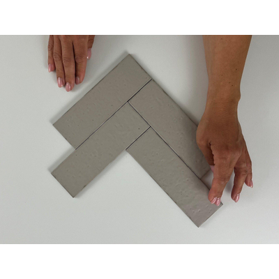 Terravito Nocino wandtegel - 6x18.6cm - Morchella mat (grijs)