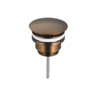 Fortifura Calvi Fonteinkraanset - staande fonteinkraan laag - always open plug - design - sifon - PVD - geborsteld koper