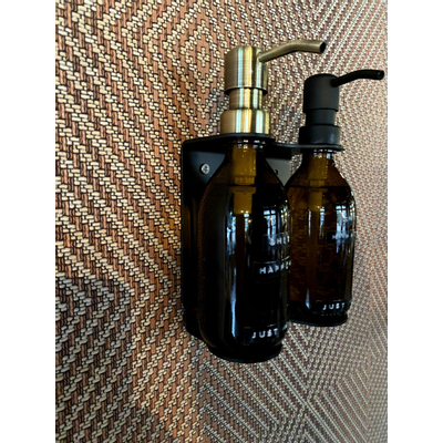 Wellmark Porte-savon mural pour 2 distributeurs de savon Noir mat