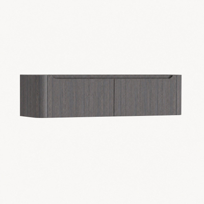 H&R badmeubelen Juice Wastafelonderkast - 160x45x40cm - afgeronde hoeken - 2 lades - geïntegreerde greep - wenge