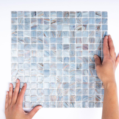 The Mosaic Factory Amsterdam mozaïektegel - 32.2x32.2cm - wand en vloertegel - Vierkant - Glas Medium Grey glans