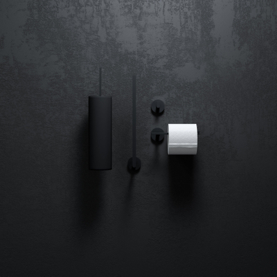 Clou Flat ensemble d’accessoires de toilettes noir mat