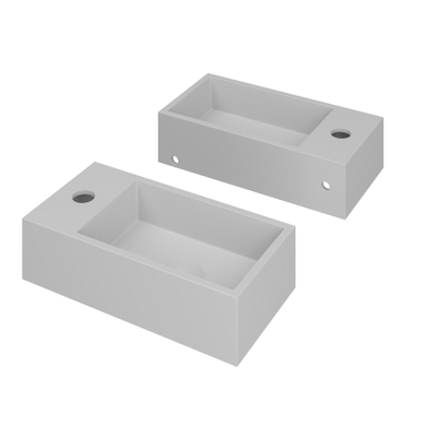 INK Versus Lave-mains - 36x18x9cm - lavabo à droite - 1 trou de robinet - polystone blanc mat