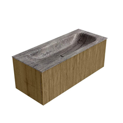 MONDIAZ KURVE-DLUX 110cm badmeubel kleur Dusk met 1 lade en 0 deuren. Wastafel BIG MEDIUM Midden 1 kraangat Oza.