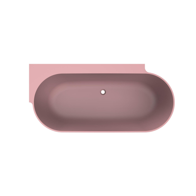 Arcqua Havana Baignoire îlot semi-encastrée - 170x80cm - gauche - rose mat