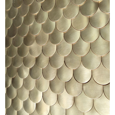 Dune Materia Mosaics Carrelage mosaïque 20x30cm Sirena Gold écaille de poisson 5mm Gold poli
