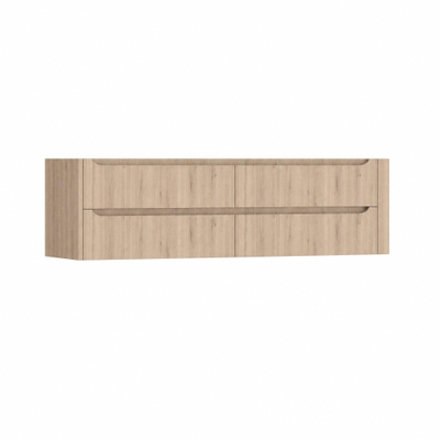 H&R Badmeubelen Juice Wastafelonderkast - 180x45x50cm - rechterhoek afgerond - 4 lades - geïntegreerde greep - Rockford oak