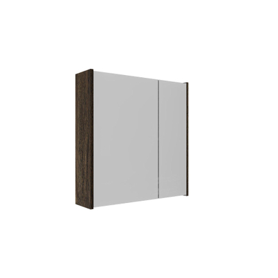 Saniclass Holz Frame Spiegelkast - 60x63x16cm - inclusief zijpanelen - Eiken charcoal