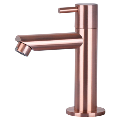 Differnz Ravo fonteinset – 38.5x18.5x9.5 cm – keramiek wit glans – rechte koperen kraan