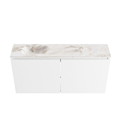 MONDIAZ TURE-DLUX 100cm toiletmeubel Talc. EDEN wastafel Frappe positie links. Met 1 kraangat.