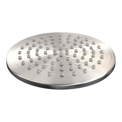 BRAUER Douche à l'italienne thermostatique à encastrer Carving brossé - 3 voies - rond - set 93 - douche principale de 20 cm - bras mural courbé - douchette à main 3 positions - flexible de douche - barre de douche intégrée - inox brossé PVD