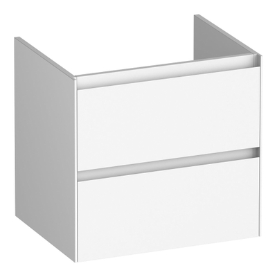 BRAUER Inspire wastafelonderkast 60 2 softclose lades - greeploos - 1 sifon uitsparing - mat wit