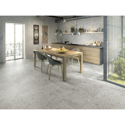 Terravito Mareno carreau mural et de sol - 60x60cm - 9.5mm - Carré - rectifié - Terrazzo - Gris mat
