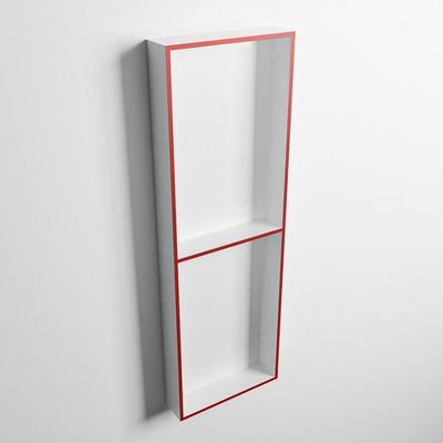 Mondiaz Easy nis 29.5x149.5x8cm voor Inbouw/opbouw 2 open vakken Solid surface Talc/Fire