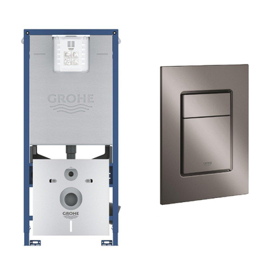 Grohe Rapid SLX Inbouwreservoir - met 3-in-1 set frame - inclusief Skate Cosmopolitan bedieningsplaat - hard graphite (antraciet)