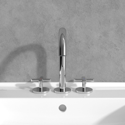 Villeroy & Boch Loop & Friends wastafeluitloop set - met kruisgreep - hoogglans chroom
