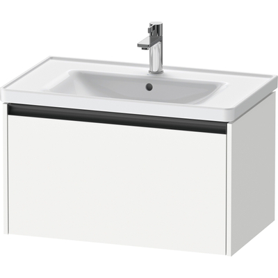 Duravit Ketho.2 Wastafelonderbouwkast - met 1 lade - 78.4x45.5x44cm - met greep antraciet - wit mat