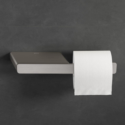 Geesa Shift Porte-rouleau de papier toilette sans couvercle avec tablette inox brossé