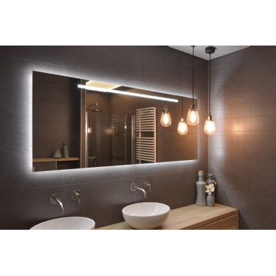 Looox X Line spiegel – 80x70 cm – directe en indirecte LED – spiegelverwarming – Aluminium