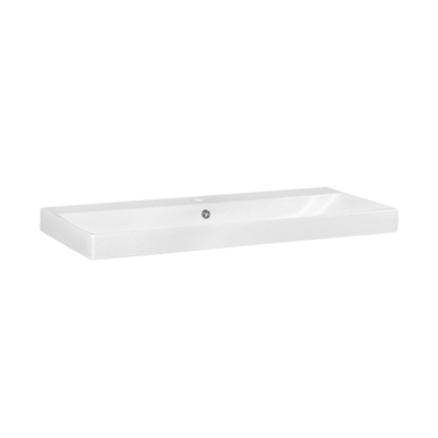 Saniclass Wave Vasque-plan de toilette - 100x46x7.5cm - trop-plein - 1 vasque - 1 trou de robinet - céramique - blanc
