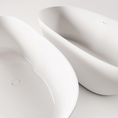 Fugaflow Eccelente Arredo Baignoire Indépendante - 175x76x60cm - solid surface - mat blanc