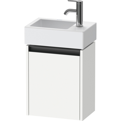 Duravit Ketho.2 Wastafelonderbouwkast - met 1 deur - 36.4x23.8x44cm rechts - met greep antraciet - wit mat