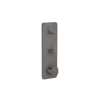 Hansgrohe Axor Citterio C afbouwdeel v. inbouw douchekraan thermostatisch m. plaat v. 2 functiesbrushed black chrome