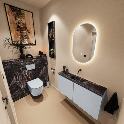MONDIAZ TURE-DLUX 100cm toiletmeubel Clay. EDEN wastafel Lava positie midden. Zonder kraangat.