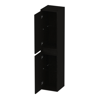 BRAUER Adore armoire de salle de bains - 160x35x35cm - avec 2 portes sans poignées ouvrant à gauche ou à droite Timber Black
