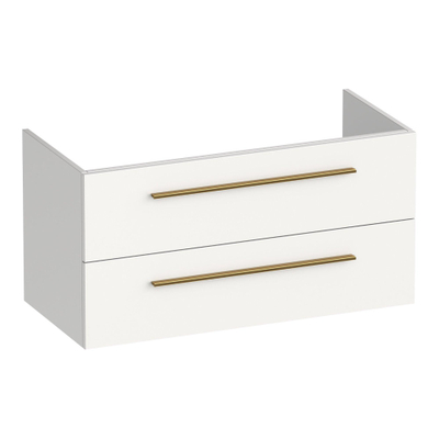 BRAUER Trust meuble sous-lavabo 100 sans poignées rapportées 2 tiroirs à fermeture douce et 1 découpe pour siphon - blanc mat