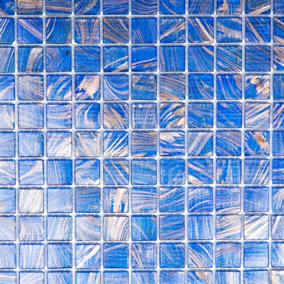 The Mosaic Factory Amsterdam mozaïektegel - 32.2x32.2cm - wand en vloertegel - Vierkant - Glas Medium Blue glans