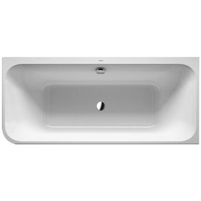 Duravit Happy D.2 Bad half - vrijstaand - 180x80cm - back-to-wall - wit mat antraciet